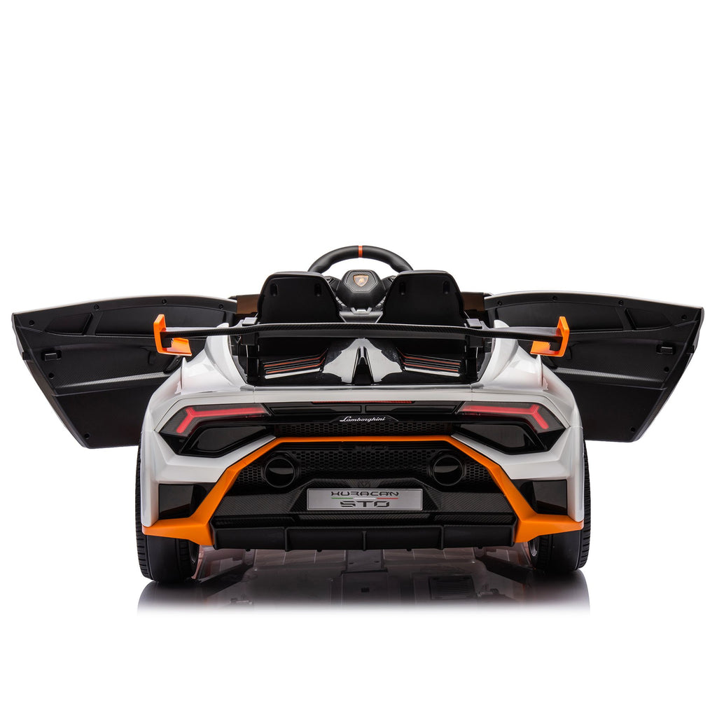 Yeah Depot - Lamborghini Huracan Sto 24V Kids Electric Ride-On Drift Car: Speeds 1.86-5.59 MPH, Ages 3-8, Foam Front Wheels, 360Â° Spin, LED Lights, Dynamic Music, Early Learning, USB Port, Drift Feature