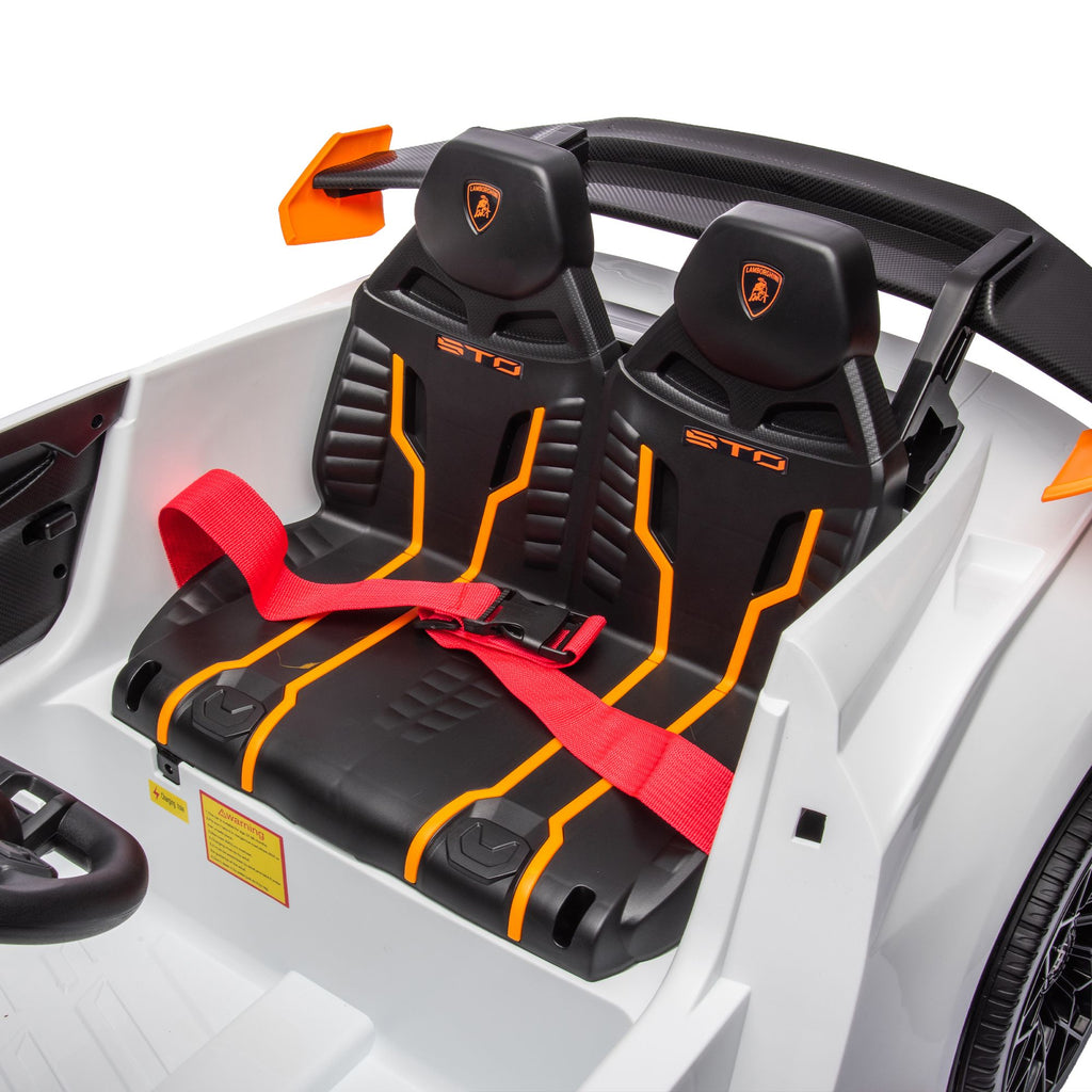 Yeah Depot - Lamborghini Huracan Sto 24V Kids Electric Ride-On Drift Car: Speeds 1.86-5.59 MPH, Ages 3-8, Foam Front Wheels, 360Â° Spin, LED Lights, Dynamic Music, Early Learning, USB Port, Drift Feature