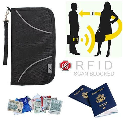 VistaShops - SAFE JOURNEY RFID BLOCKER Passport and Credit Card Protector Wallet