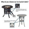 Yeah Depot - Hand Brushed Patina/Bronze Cast Aluminum, Food Grade 304 Stainless Steel Ice Bucket/Pail Table Set