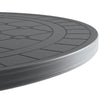 Yeah Depot - Ã˜39.37-inch Cast Aluminum Patio Dining Table with Black Frame and Carved Texture on the Tabletop