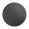 Yeah Depot - Ã˜39.37-inch Cast Aluminum Patio Dining Table with Black Frame and Carved Texture on the Tabletop