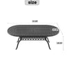 Yeah Depot - L81.89*W41.34-inch Cast Aluminum Patio Dining Table With Black Frame and Umbrella Hole