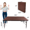 Yeah Depot - 4ft Rattan Folding Table for Indoor&Outdoor, Portable Foldable Table Rattan Plaited Brown