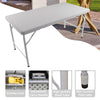 Yeah Depot - 4ft Rattan Folding Table for Indoor&Outdoor, Portable Foldable Table Rattan Plaited White
