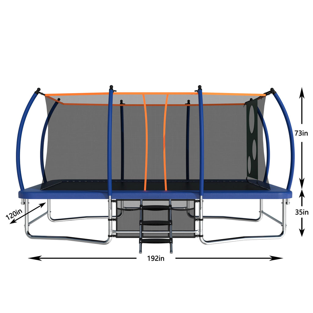 Yeah Depot - 10X16FT Outdoor Square Trampolines for Kids Adults Long Rectangular Tumbling Trampoline