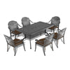 Yeah Depot - L59.05*W35.43-inch Cast Aluminum Patio Dining Table with Black Frame and Umbrella Hole