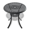 Yeah Depot - Ã˜30.71-inch Cast Aluminum Patio Dining Table With Black Frame and Umbrella Hole