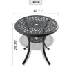 Yeah Depot - Ã˜30.71-inch Cast Aluminum Patio Dining Table With Black Frame and Umbrella Hole