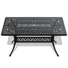 Yeah Depot - L58.27*W34.65-inch Cast Aluminum Patio Dining Table With Black Frame and Umbrella Hole