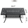 Yeah Depot - L58.27*W34.65-inch Cast Aluminum Patio Dining Table With Black Frame and Umbrella Hole