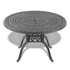Yeah Depot - Ã˜47.24-inch Cast Aluminum Patio Dining Table With Black Frame and Umbrella Hole