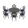 Yeah Depot - Ã˜47.24-inch Cast Aluminum Patio Dining Table With Black Frame and Umbrella Hole