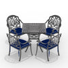 Yeah Depot - L30.71*W30.71-inch Cast Aluminum Patio Dining Table with Black Frame and Umbrella Hole