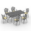 Yeah Depot - L68.90*W35.43-inch Cast Aluminum Patio Dining Table with Black Frame and Umbrella Hole
