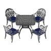 Yeah Depot - L37/39.37*W37/39.37-inch Cast Aluminum Patio Dining Table with Black Frame and Umbrella Hole