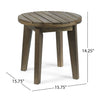 Yeah Depot - Outdoor 16'' Acacia Wood Side Table, Gray Finish