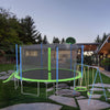 Yeah Depot - 14FT Trampoline with Slide and Swings, ASTM Approved Large Recreational Trampoline with Basketball Hoop and Ladder,Outdoor Backyard Trampoline with Net, Capacity for Kids and Adults