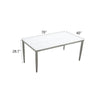 Yeah Depot - Outdoor Patio Aluminum 40''x70'' Two-tone Table Top Rectangle Dining Table with Tapered Feet & Umbrella Hole, Matte White+ Grayish