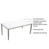 Yeah Depot - Outdoor Patio Aluminum 40''x70'' Two-tone Table Top Rectangle Dining Table with Tapered Feet & Umbrella Hole, Matte White+ Grayish