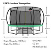 Yeah Depot - 12FT Recreational Kids Trampoline with Safety Enclosure Net & Ladder, Outdoor Recreational Trampolines