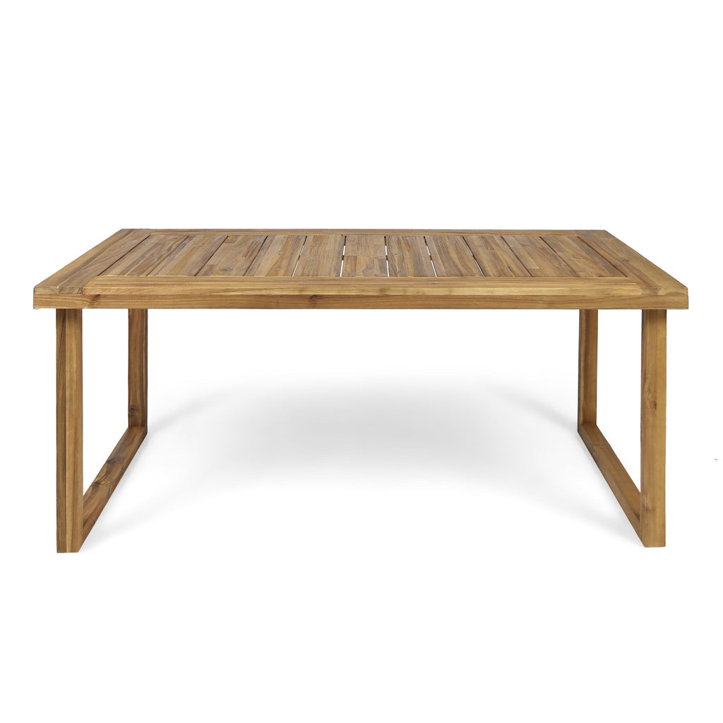 Yeah Depot - Outdoor 69'' Acacia Wood Dining Table, Sandblast Natural Finish