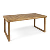 Yeah Depot - Outdoor 69'' Acacia Wood Dining Table, Sandblast Natural Finish