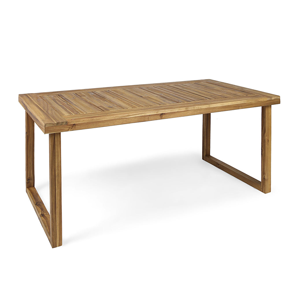 Yeah Depot - Outdoor 69'' Acacia Wood Dining Table, Sandblast Natural Finish