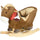 Yeah Depot - Qaba Baby Rocking Horse, Riding Horse, Plush Animal Rocker with Realistic Sound, Pedals for Ages 18-36 Months, Brown