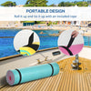 Yeah Depot - Soozier 12' x 5' Lily Pad Floating Mat with Cup Holder Table, 3-Layer Portable Roll-Up Water Mat Float Dock for 2-3 People, on Lake, River, Beach, Swimming Pool, Pink