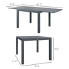 Yeah Depot - Outsunny Extendable Outdoor Dining Table, 41''- 83'' Aluminum Frame Patio Table with Wood Effect Steel Top, Rectangle Expandable Patio Table for 6-8, Dark Gray