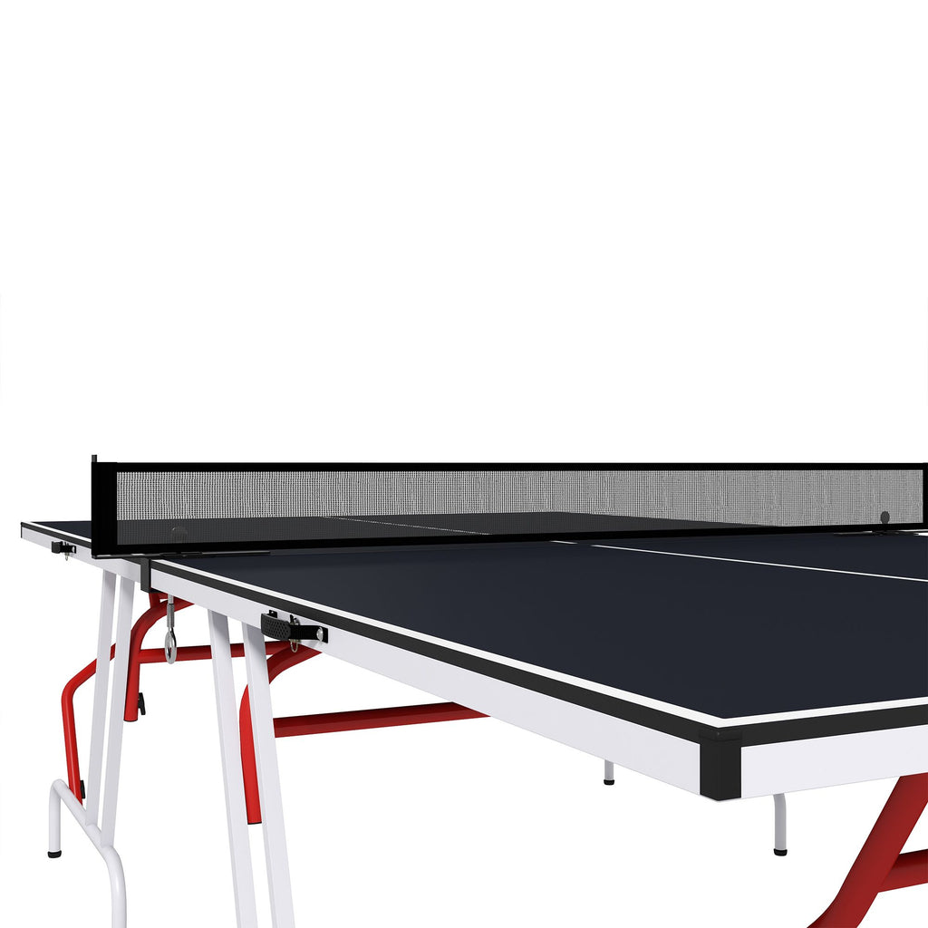 Yeah Depot - Soozier Full Size Ping Pong Table, Folds into Quarters, Portable Table Tennis Table with Net, Paddles, Balls, MDF, Charcoal Gray