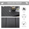 Yeah Depot - Outsunny Outdoor Dining Table for 6 Person, Rectangular Patio Table, Aluminum Metal Legs for Garden, Lawn, Patio, Woodgrain Black