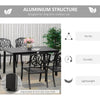 Yeah Depot - Outsunny Outdoor Dining Table for 6 Person, Rectangular Patio Table, Aluminum Metal Legs for Garden, Lawn, Patio, Woodgrain Black