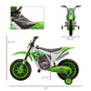 Yeah Depot - Aosom 12V Kids Motorcycle Dirt Bike Electric Battery-Powered Ride-On Toy Off-road Street Bike with Charging Battery, Training Wheels Green