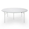 Yeah Depot - Round Plastic Folding Table with Carrying Handle, 66'' Heavy Duty Foldable Round Table Indoor Outdoor, 5 Legs Portable Dining Round Table for Parties, Banquets and Events, White