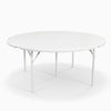 Yeah Depot - Round Plastic Folding Table with Carrying Handle, 66'' Heavy Duty Foldable Round Table Indoor Outdoor, 5 Legs Portable Dining Round Table for Parties, Banquets and Events, White