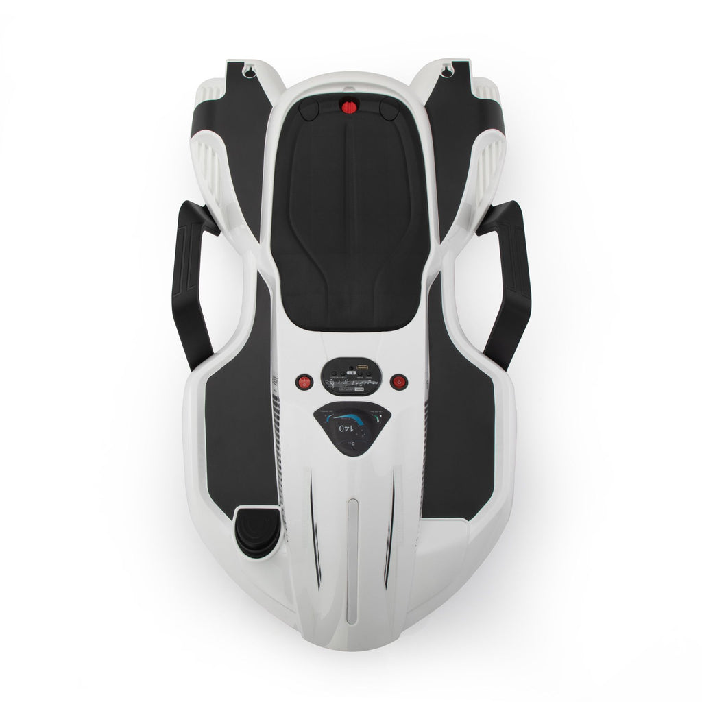 Yeah Depot - Electric Kids Racing Car with Music and Lights, White