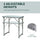 Yeah Depot - Outsunny 23'' Folding Camping Table with Height Adjustability, Lightweight Portable Table with Carry Handle, Outdoor Folding Table Camping Accessories