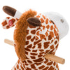 Yeah Depot - Qaba Kids Plush Rocking Horse Giraffe Style Themed Ride-On Chair Toy With Sound Brown