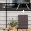 Yeah Depot - Outsunny Folding Rattan Side Table, Outdoor End Table, Hand Woven PE Rattan Coffee Table for Balcony, Backyard, Garden, Lawn, Courtyard, Brown