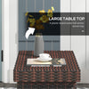 Yeah Depot - Outsunny Folding Rattan Side Table, Outdoor End Table, Hand Woven PE Rattan Coffee Table for Balcony, Backyard, Garden, Lawn, Courtyard, Brown