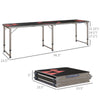 Yeah Depot - Outsunny 8ft Portable Beer Pong Table with Adjustable Legs, Folding Camping Table, Aluminum Picnic Table, for Party, Travel, BBQ, Beach, Black and Red