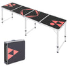 Yeah Depot - Outsunny 8ft Portable Beer Pong Table with Adjustable Legs, Folding Camping Table, Aluminum Picnic Table, for Party, Travel, BBQ, Beach, Black and Red