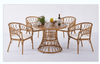 Yeah Depot - Outdoor dining simple bamboo chair table , PE ratten round table 110CM plastic wood top