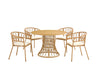 Yeah Depot - Outdoor dining simple bamboo chair table , PE ratten round table 110CM plastic wood top