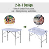 Yeah Depot - Outsunny Folding Camping Table with Faucet and Dual Water Basins, Outdoor Fish Table Sink Station, for Picnic, Fishing, 40''