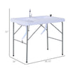 Yeah Depot - Outsunny Folding Camping Table with Faucet and Dual Water Basins, Outdoor Fish Table Sink Station, for Picnic, Fishing, 40''