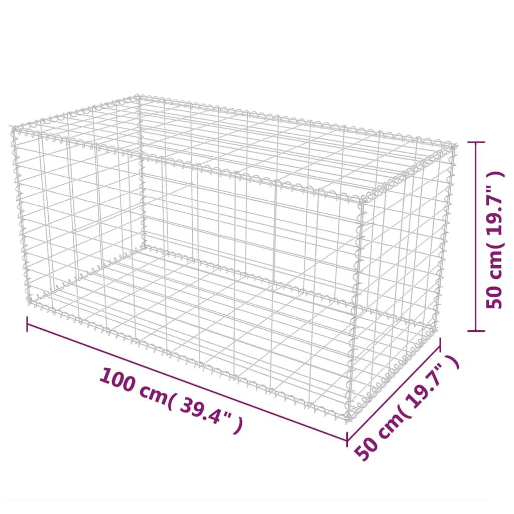 Home Life Boutique - Gabion Basket Galvanized Steel 39.4''x19.7''x19.7''