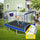 Yeah Depot - New YC 8ft by 12ft rectangular trampoline with basketball board,ball inflater and ladder-Blue ASTM standard tested and CPC certified